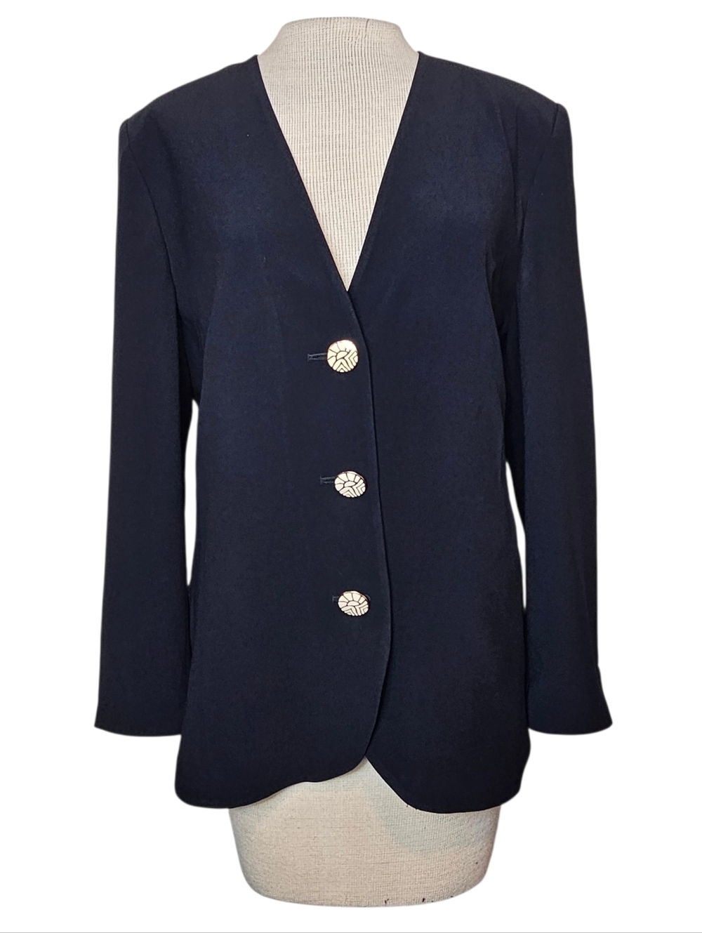 Louis Feraud SET Vintage Blazer Jacket Women's Size 8 Enamel Sunburst Buttons